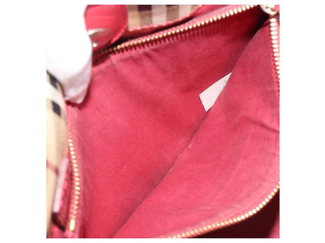 Borsa a tracolla BURBERRY Nova Check PVC Beige Oro Auth mr2695 D'oro - vista 20