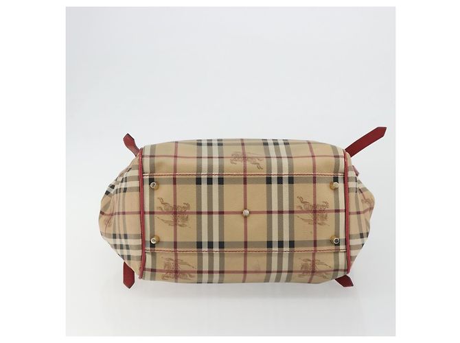 Borsa a tracolla BURBERRY Nova Check PVC Beige Oro Auth mr2695 D'oro - vista 5