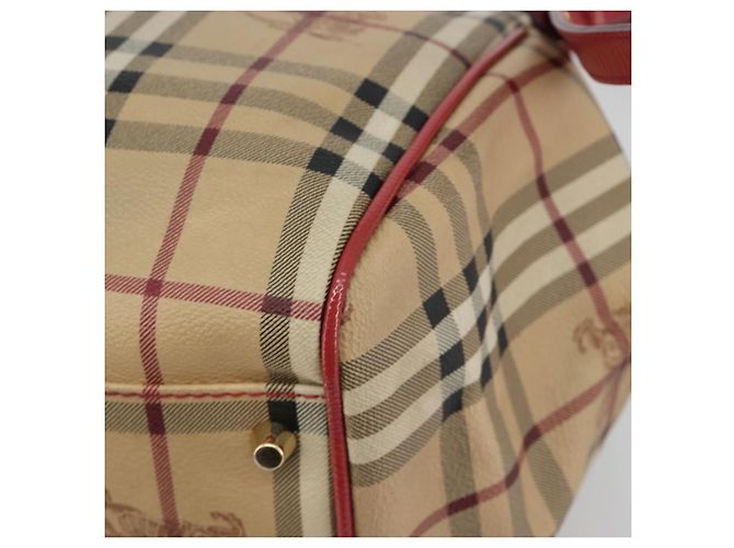 Borsa a tracolla BURBERRY Nova Check PVC Beige Oro Auth mr2695 D'oro - vista 9