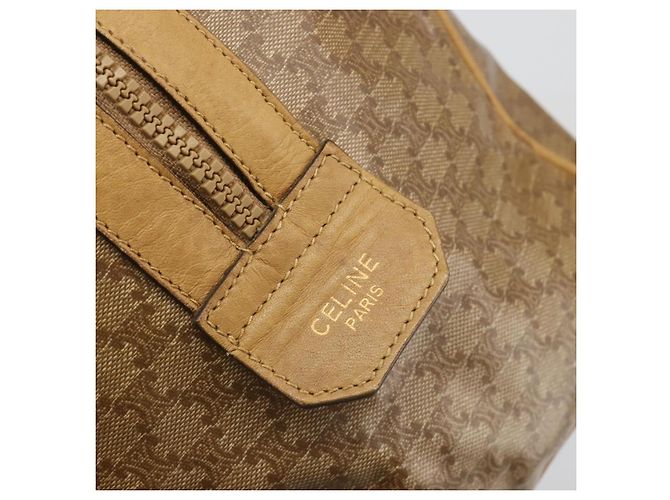 Céline Borsa CELINE Macadam Canvas PVC Beige Oro Autentica 186694 D'oro - vista 10