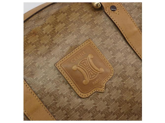 Céline Borsa CELINE Macadam Canvas PVC Beige Oro Autentica 186694 D'oro - vista 17