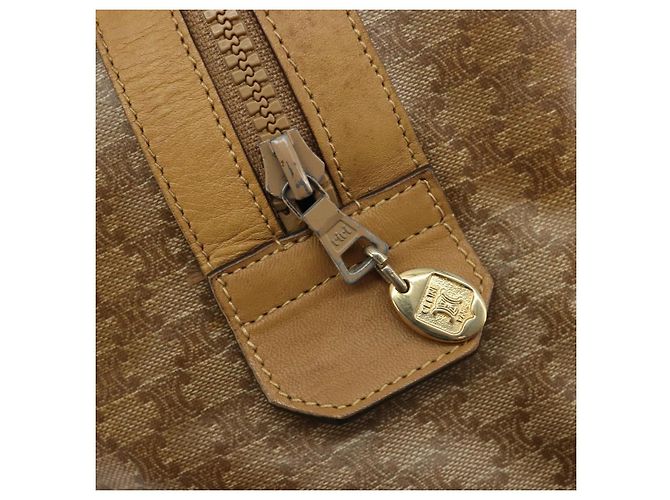 Céline Borsa CELINE Macadam Canvas PVC Beige Oro Autentica 186694 D'oro - vista 18