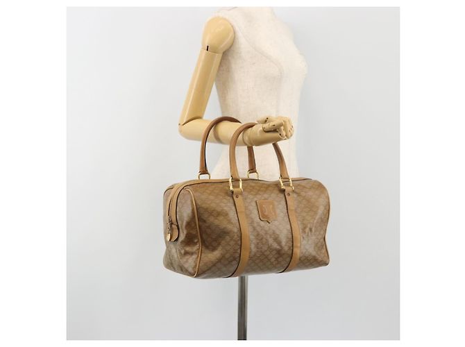 Céline Borsa CELINE Macadam Canvas PVC Beige Oro Autentica 186694 D'oro - vista 22