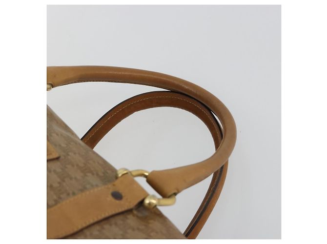 Céline Borsa CELINE Macadam Canvas PVC Beige Oro Autentica 186694 D'oro - vista 8