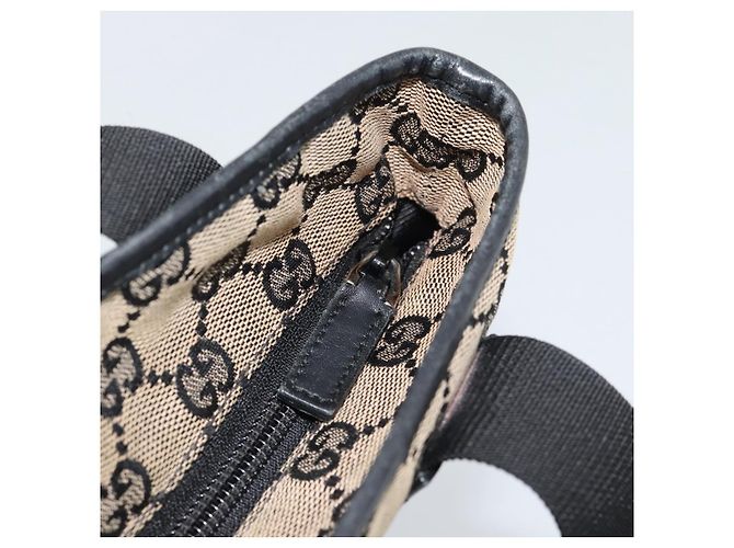 Borsa Tote GUCCI GG Canvas Nera 019 0402 Auth ka5189 Nero - vista 10