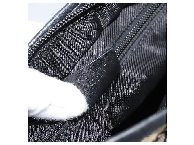 Borsa Tote GUCCI GG Canvas Nera 019 0402 Auth ka5189 Nero - vista 12