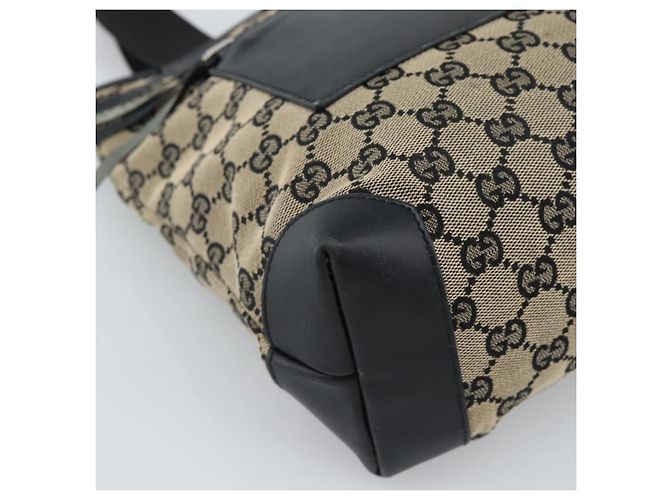 Borsa Tote GUCCI GG Canvas Nera 019 0402 Auth ka5189 Nero - vista 15