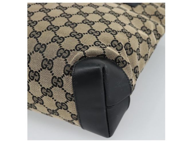 Borsa Tote GUCCI GG Canvas Nera 019 0402 Auth ka5189 Nero - vista 16