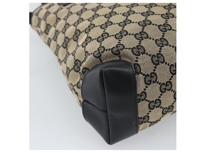Borsa Tote GUCCI GG Canvas Nera 019 0402 Auth ka5189 Nero - vista 17