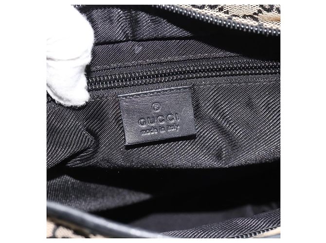 Borsa Tote GUCCI GG Canvas Nera 019 0402 Auth ka5189 Nero - vista 19