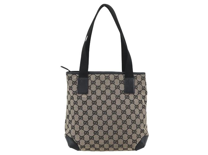 Borsa Tote GUCCI GG Canvas Nera 019 0402 Auth ka5189 Nero - vista 2