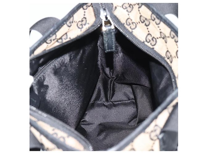 Borsa Tote GUCCI GG Canvas Nera 019 0402 Auth ka5189 Nero - vista 20
