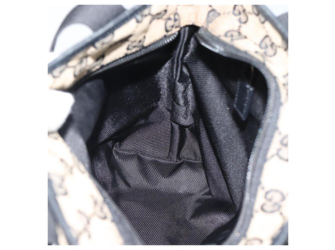 Borsa Tote GUCCI GG Canvas Nera 019 0402 Auth ka5189 Nero - vista 21