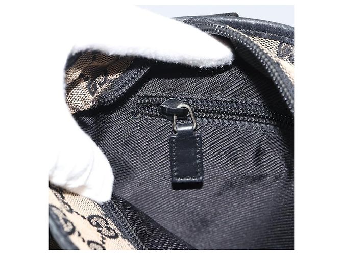 Borsa Tote GUCCI GG Canvas Nera 019 0402 Auth ka5189 Nero - vista 22