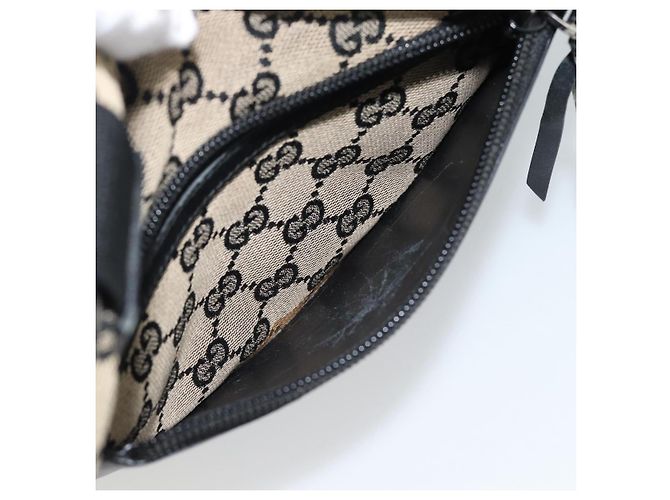Borsa Tote GUCCI GG Canvas Nera 019 0402 Auth ka5189 Nero - vista 24