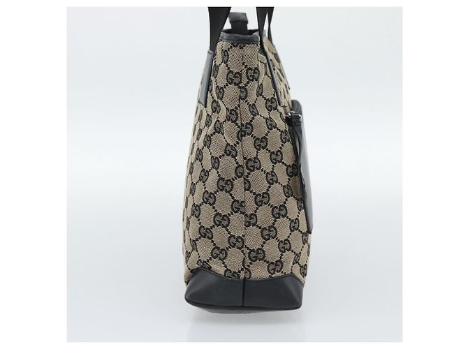 Borsa Tote GUCCI GG Canvas Nera 019 0402 Auth ka5189 Nero - vista 3