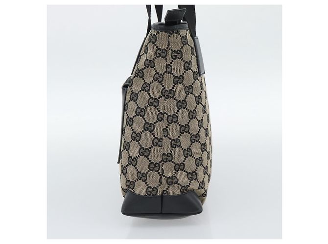 Borsa Tote GUCCI GG Canvas Nera 019 0402 Auth ka5189 Nero - vista 4