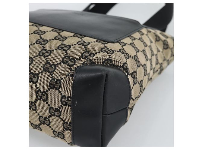 Borsa Tote GUCCI GG Canvas Nera 019 0402 Auth ka5189 Nero - vista 8