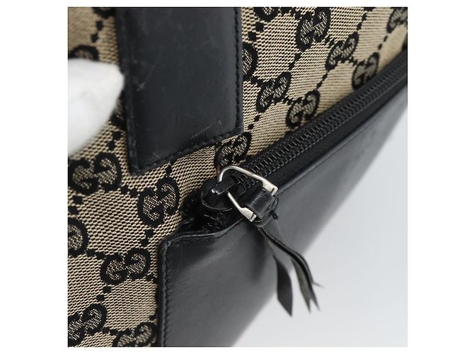 Borsa Tote GUCCI GG Canvas Nera 019 0402 Auth ka5189 Nero - vista 9