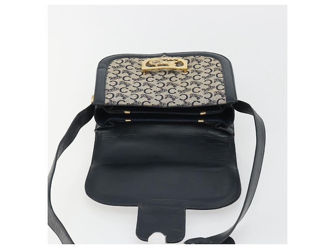 Céline CELINE C Sulky Shoulder Bag Canvas Black Gold Auth mr2664 Nero D'oro - vista 10