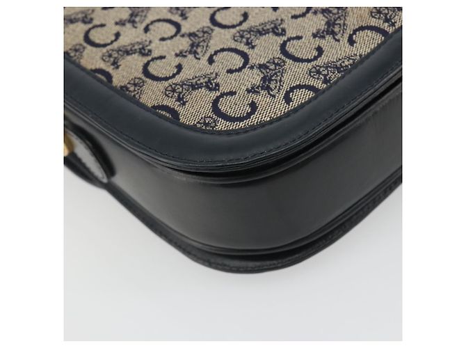 Céline CELINE C Sulky Shoulder Bag Canvas Black Gold Auth mr2664 Nero D'oro - vista 17
