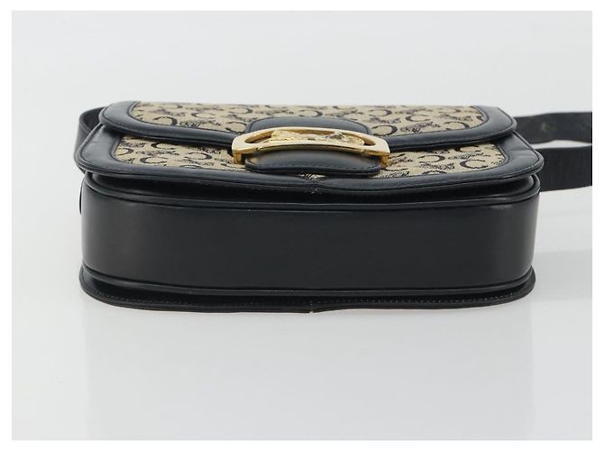 Céline CELINE C Sulky Shoulder Bag Canvas Black Gold Auth mr2664 Nero D'oro - vista 5