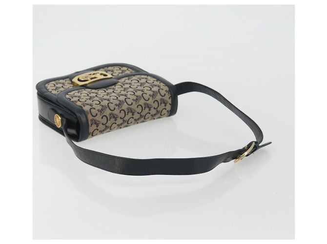Céline CELINE C Sulky Shoulder Bag Canvas Black Gold Auth mr2664 Nero D'oro - vista 7