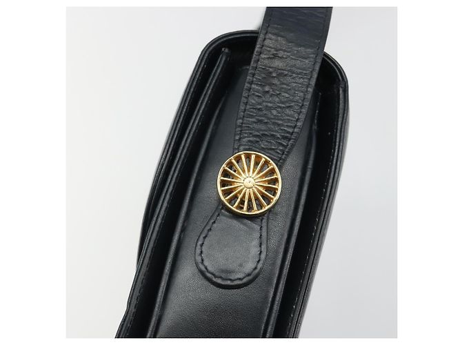 Céline CELINE C Sulky Shoulder Bag Canvas Black Gold Auth mr2664 Nero D'oro - vista 9