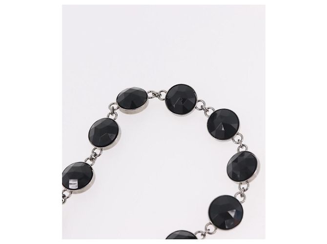 Collana Miu Miu Metal Black Silver Auth BA14047A Nero Argento - vista 11