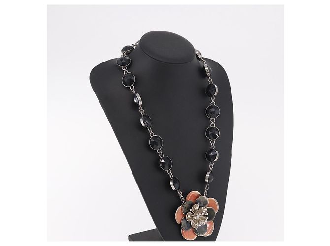 Collana Miu Miu Metal Black Silver Auth BA14047A Nero Argento - vista 12