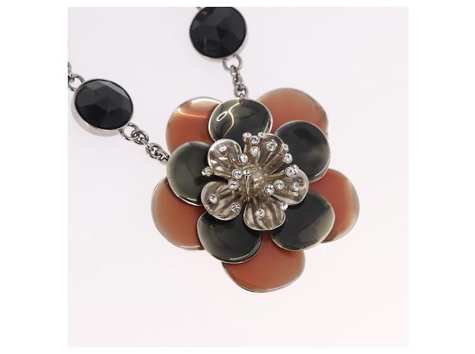 Collana Miu Miu Metal Black Silver Auth BA14047A Nero Argento - vista 3