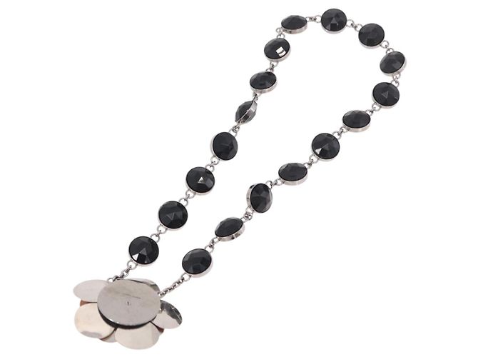 Collana Miu Miu Metal Black Silver Auth BA14047A Nero Argento - vista 7