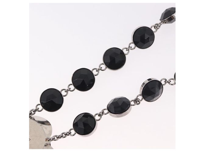Collana Miu Miu Metal Black Silver Auth BA14047A Nero Argento - vista 9