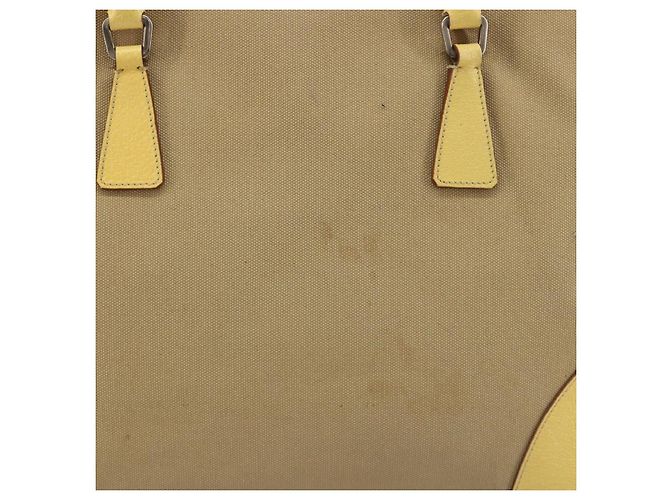Borsa PRADA in tela beige argento Auth ka5146A - vista 3