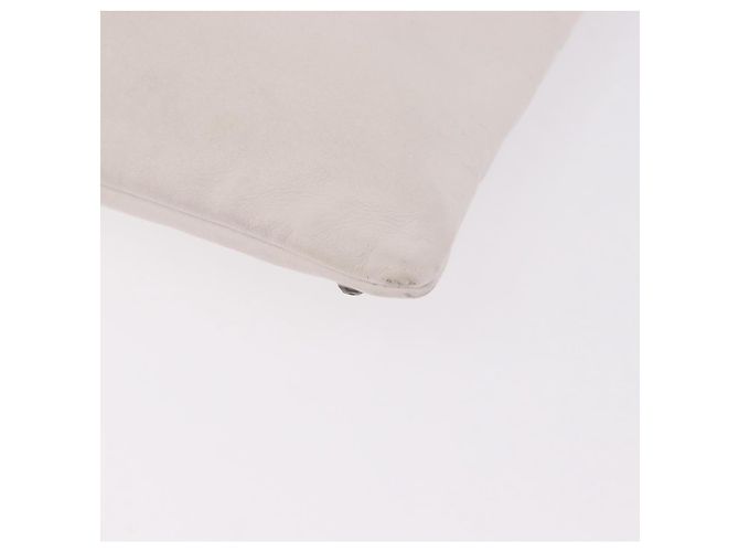 Clutch PRADA in pelle bianco e argento Auth BA13824V - vista 16