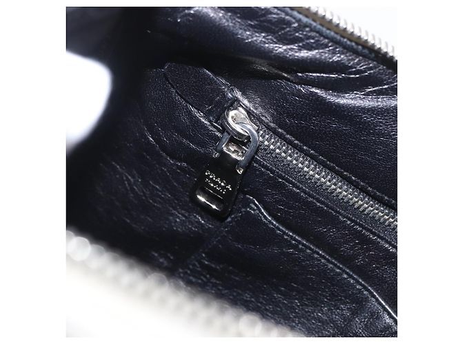 Clutch PRADA in pelle bianco e argento Auth BA13824V - vista 21