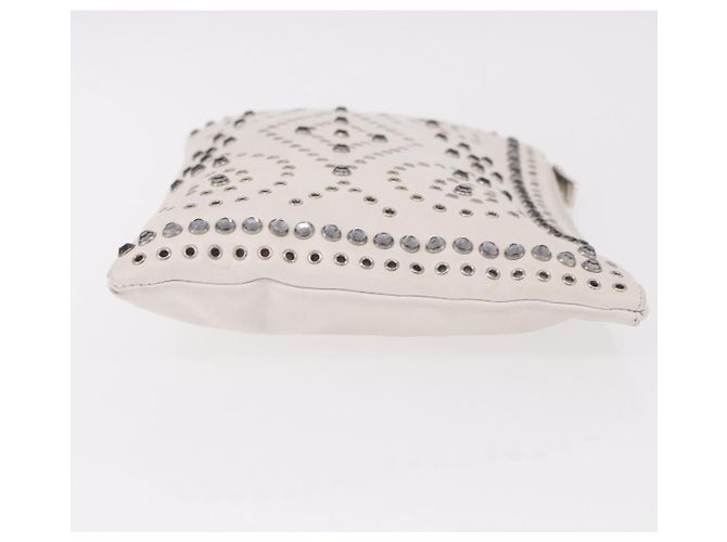 Clutch PRADA in pelle bianco e argento Auth BA13824V - vista 3