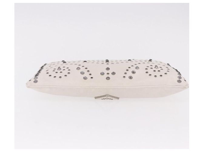 Clutch PRADA in pelle bianco e argento Auth BA13824V - vista 5