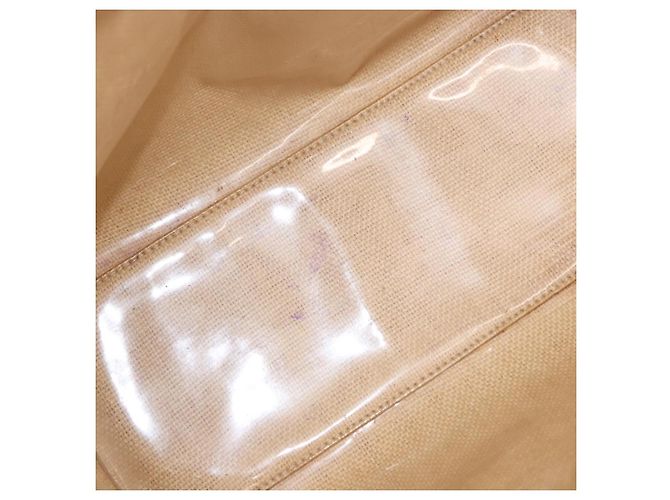 Borsa Tote con tracolla a catena CHANEL in Raffia Beige Oro CC Auth 191448V D'oro - vista 11
