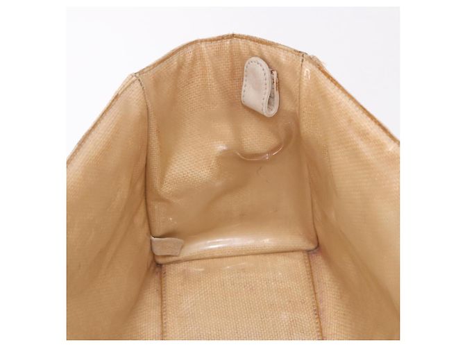 Borsa Tote con tracolla a catena CHANEL in Raffia Beige Oro CC Auth 191448V D'oro - vista 18