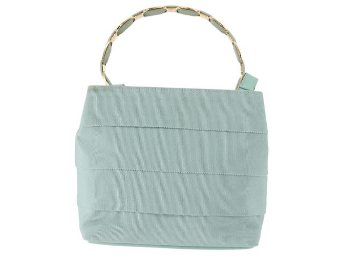 Borsa Salvatore Ferragamo Vala Canvas 2way Verde Oro Auth 191655A D'oro - vista 13