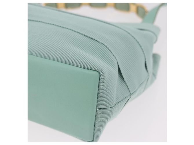 Borsa Salvatore Ferragamo Vala Canvas 2way Verde Oro Auth 191655A D'oro - vista 16