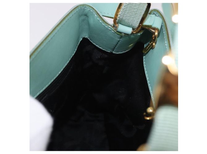 Borsa Salvatore Ferragamo Vala Canvas 2way Verde Oro Auth 191655A D'oro - vista 18