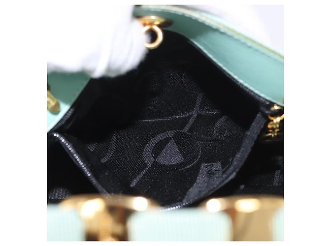 Borsa Salvatore Ferragamo Vala Canvas 2way Verde Oro Auth 191655A D'oro - vista 21