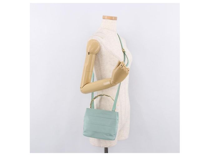 Borsa Salvatore Ferragamo Vala Canvas 2way Verde Oro Auth 191655A D'oro - vista 22