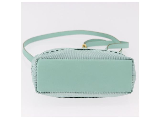 Borsa Salvatore Ferragamo Vala Canvas 2way Verde Oro Auth 191655A D'oro - vista 5