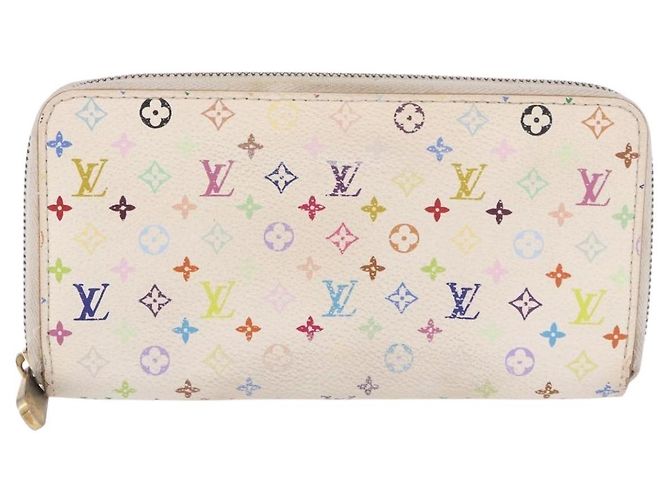 LOUIS VUITTON Monogram Multicolor Zippy Wallet White M60274 LV Auth BA14074 Bianco Monogramma - vista 13