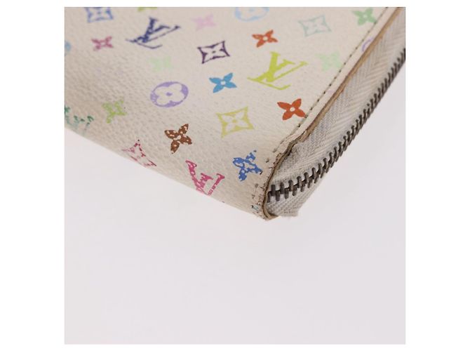 LOUIS VUITTON Monogram Multicolor Zippy Wallet White M60274 LV Auth BA14074 Bianco Monogramma - vista 14