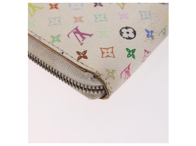 LOUIS VUITTON Monogram Multicolor Zippy Wallet White M60274 LV Auth BA14074 Bianco Monogramma - vista 15