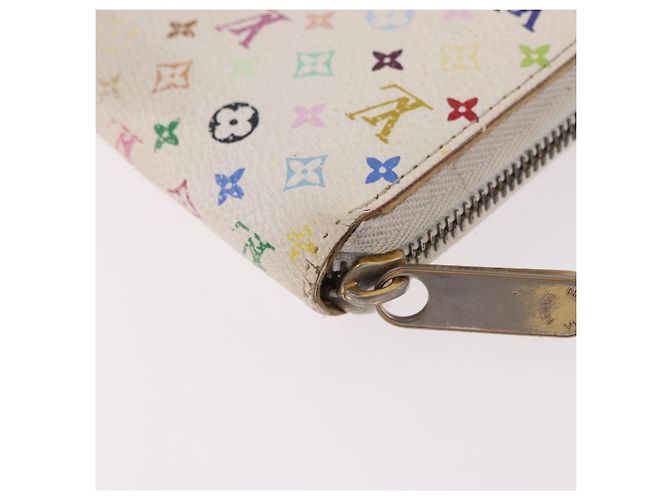 LOUIS VUITTON Monogram Multicolor Zippy Wallet White M60274 LV Auth BA14074 Bianco Monogramma - vista 16